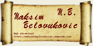 Maksim Belovuković vizit kartica